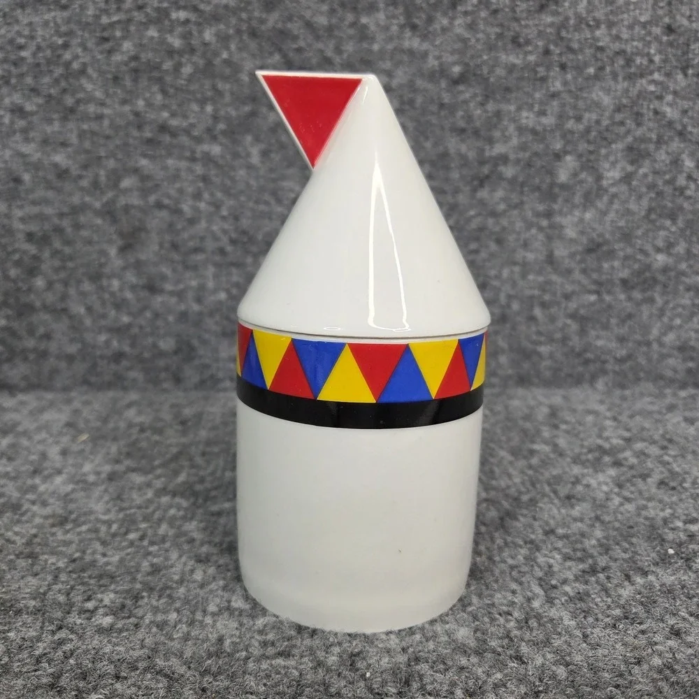 Thomas Atelier Collection Postmodern MEMPHIS Milano Art Porcelain Jar Lid Retro